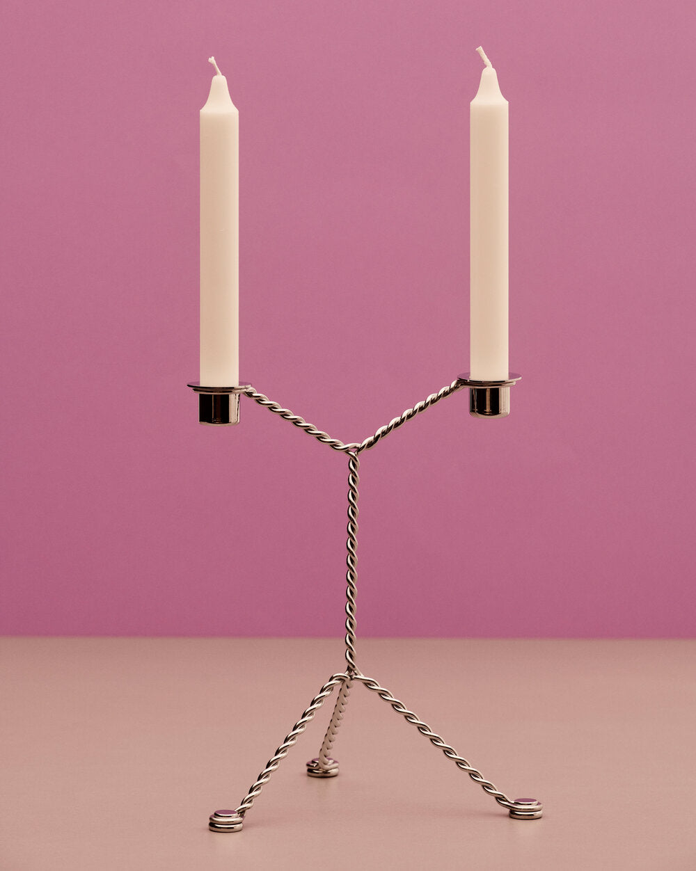 Wire lysestage, Mirror - H25 cm.